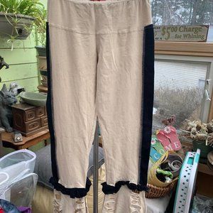 AVATAR BOHEMIAN PANTS COTTON SIZE M OFF WHITE/BLACK ACCENT